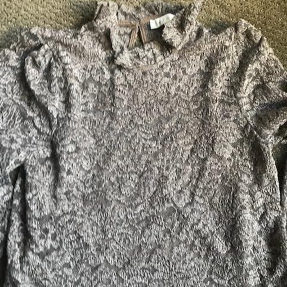 Taupe Grey Lace Blouse from Eri and Ali - Picture 2 of 3